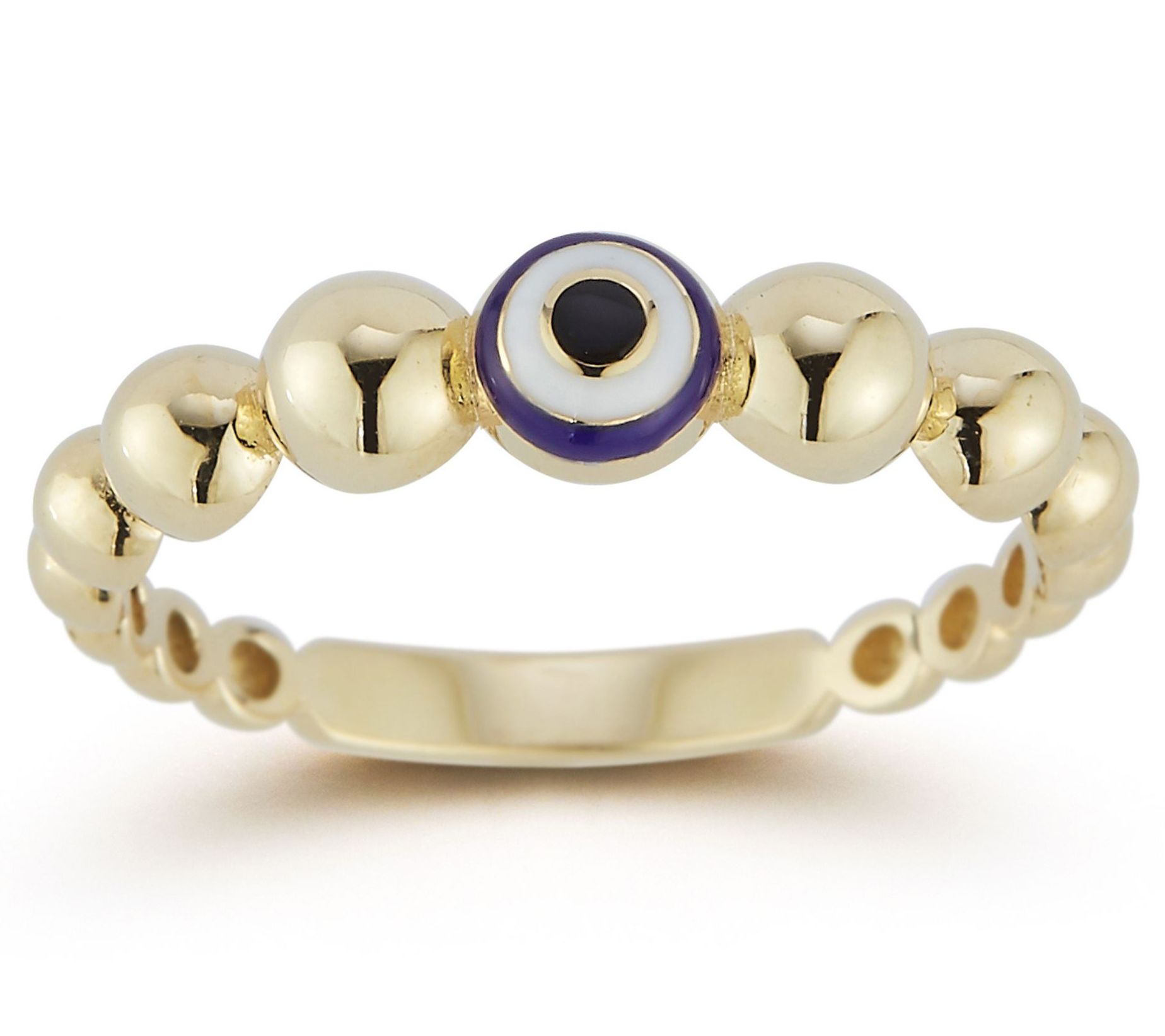 Luminosa Gold Enamel Evil Eye Bubble Ring, 14K