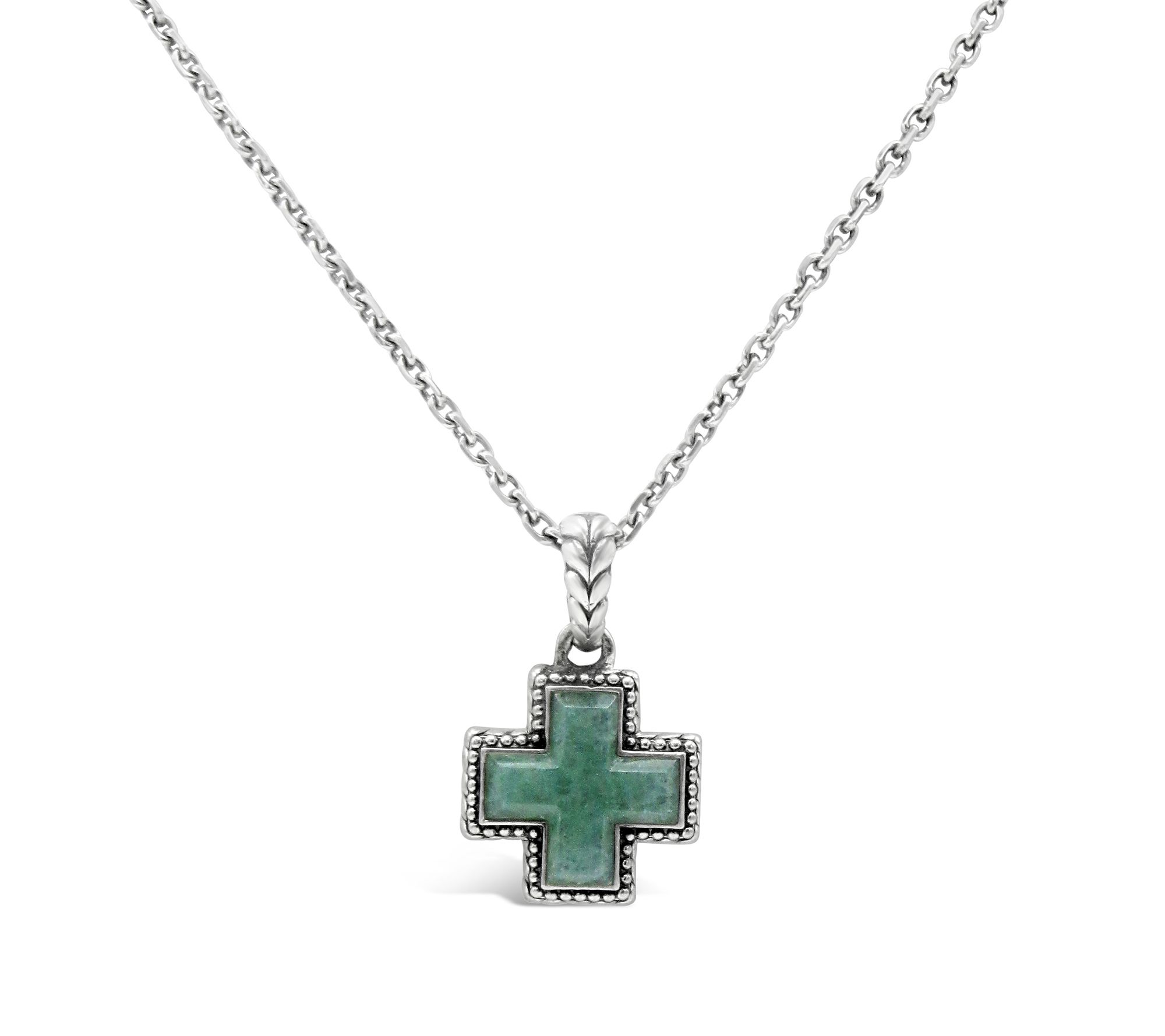 Tiffany Kay Studio Sterling Aventurine Cross Pe ndant w/ Chain