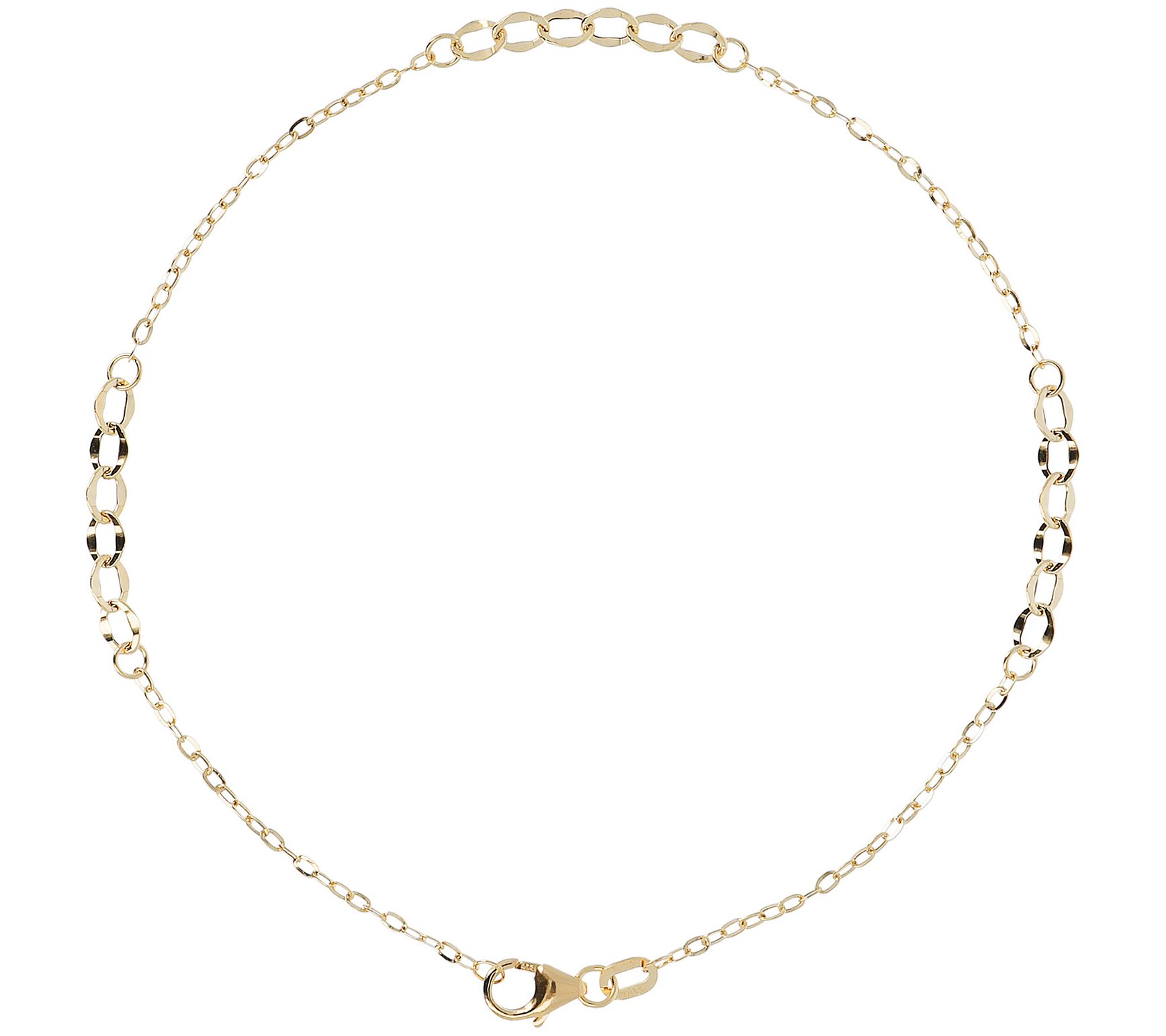 Italian Gold 9 Forzantina Station Ankle Bracel et, 14K