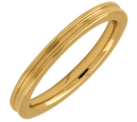 Simply Stacks Sterling 18K Yellow Gold-Pltd 2.2 5mm Groove Rin