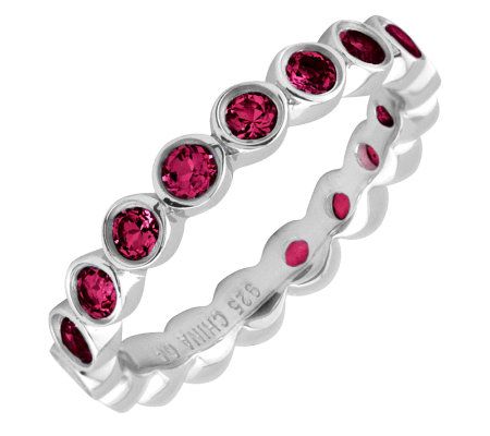 Simply Stacks Sterling Created-Ruby EternityBan d Ring