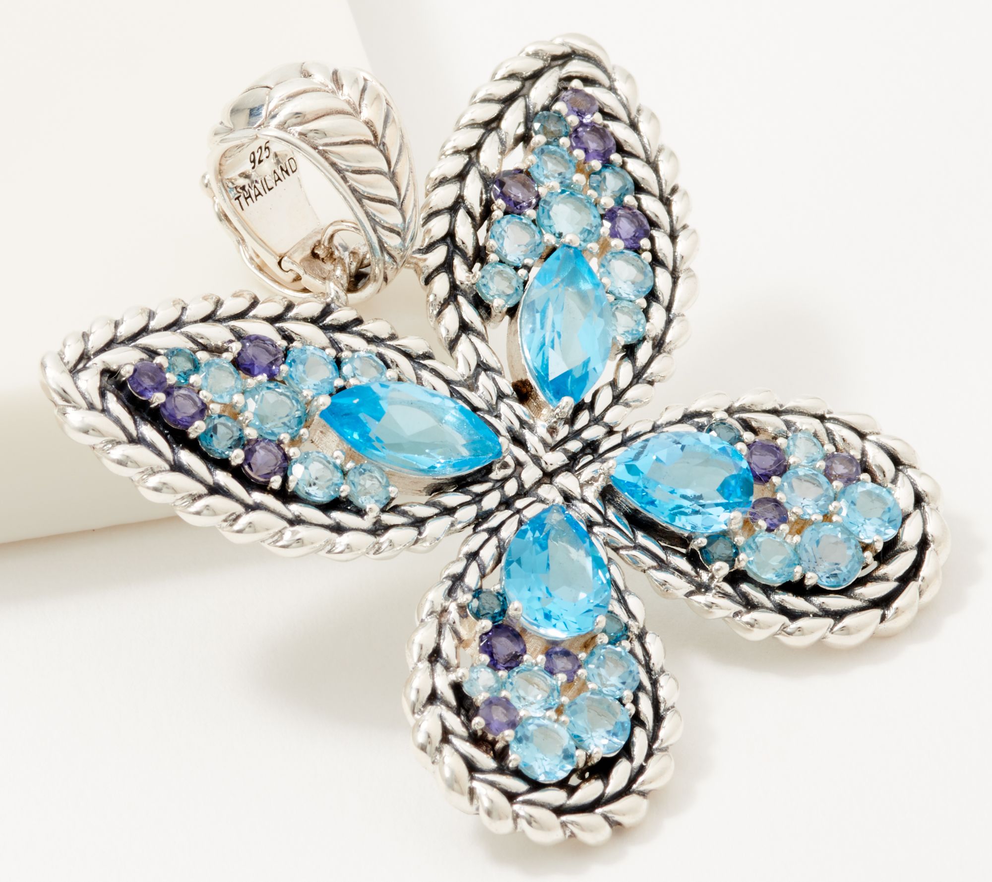 JAI Sterling Silver Gemstone Butterfly Enhancer