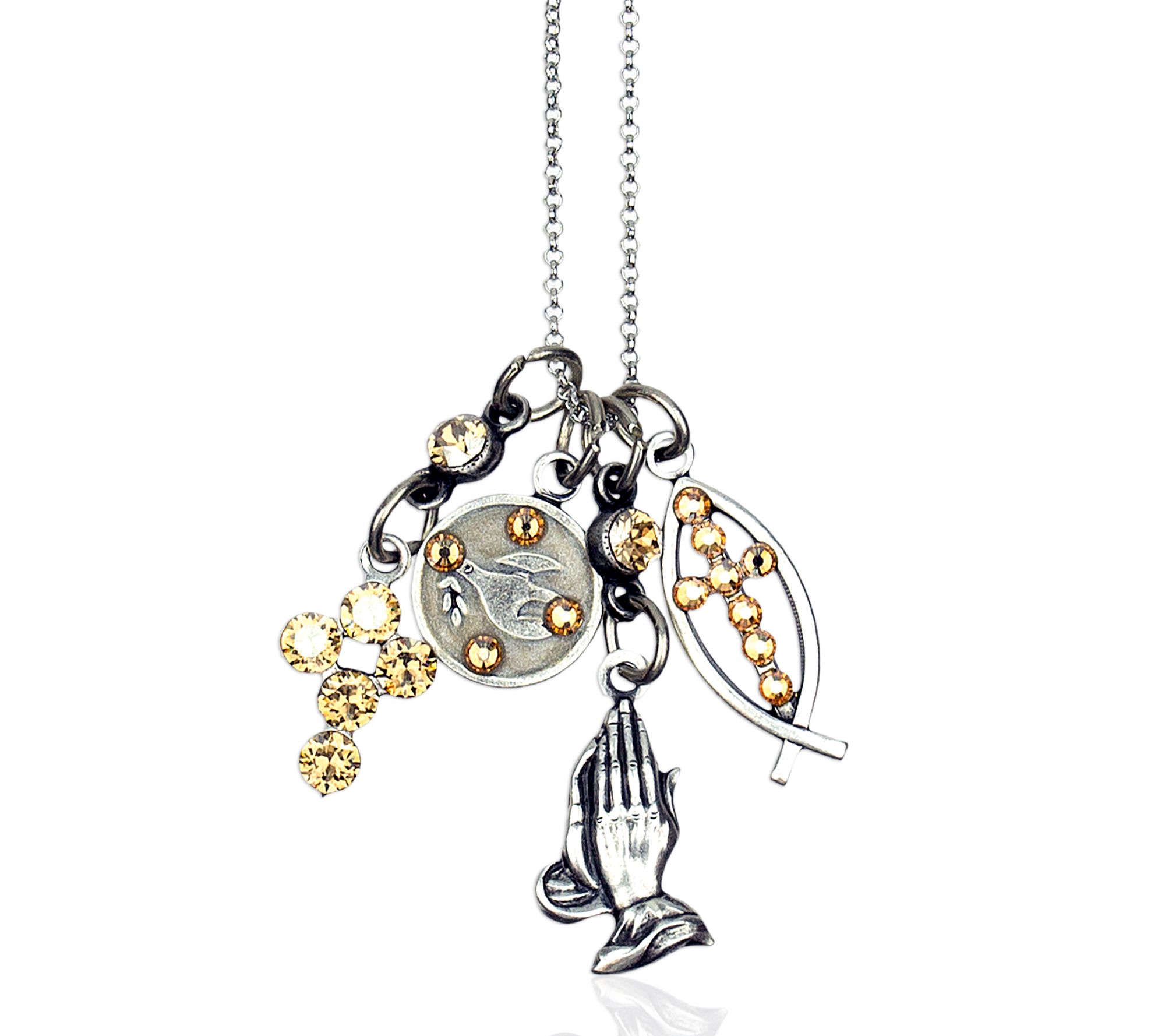 Anne Koplik Swarovski Crystal Faith Jumble Neck lace