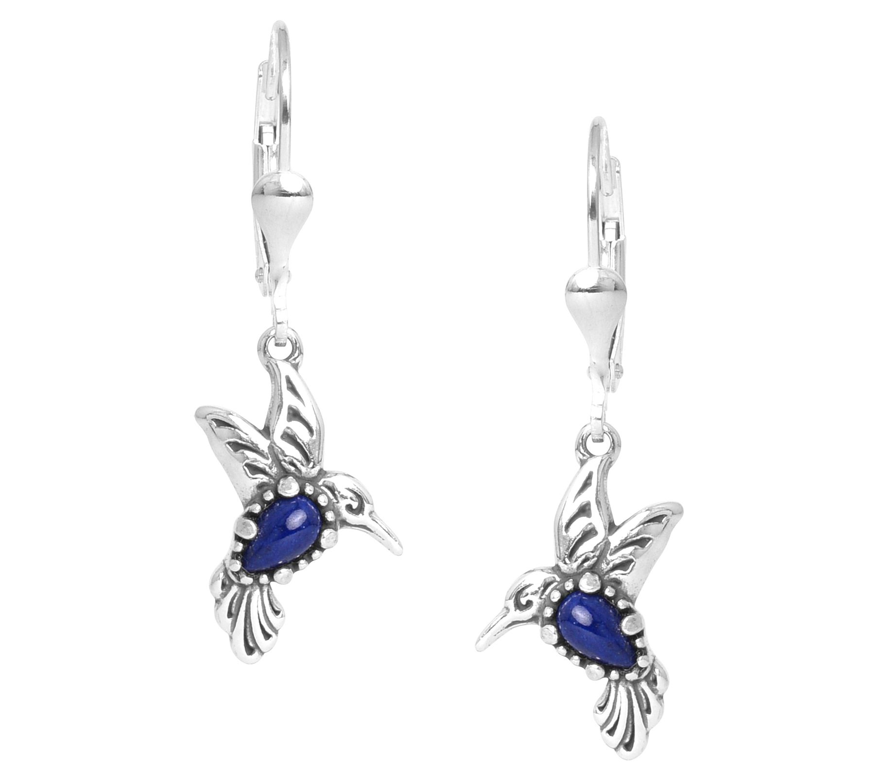 American West Sterling Turquoise Hummingbird Earrings