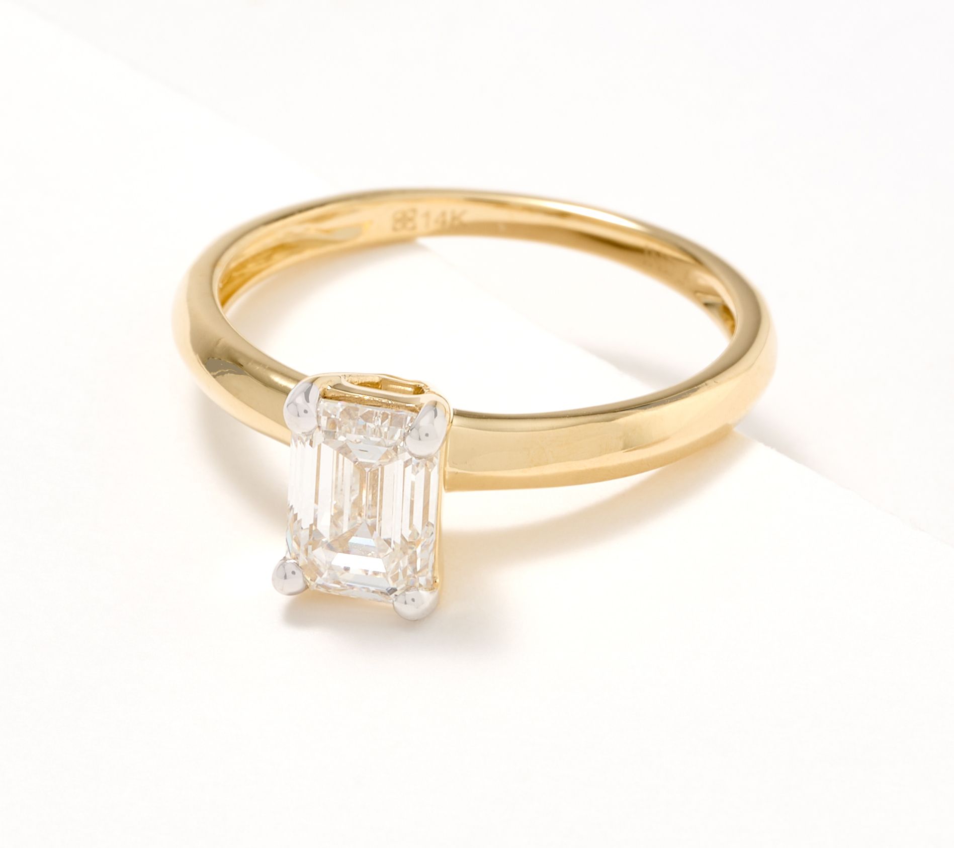 Fire Light Lab Grown Solitaire 1.0ct DiamondRing, 14K Gold