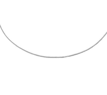 UltraFine Silver 18 Fine Polished Box Chain Ne cklace 2.8g