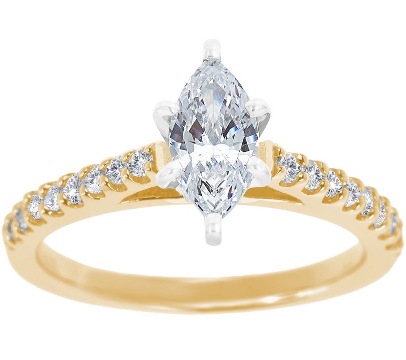 Affinity 3/4 cttw Diamond Pave Cathedral Rin g, 14K
