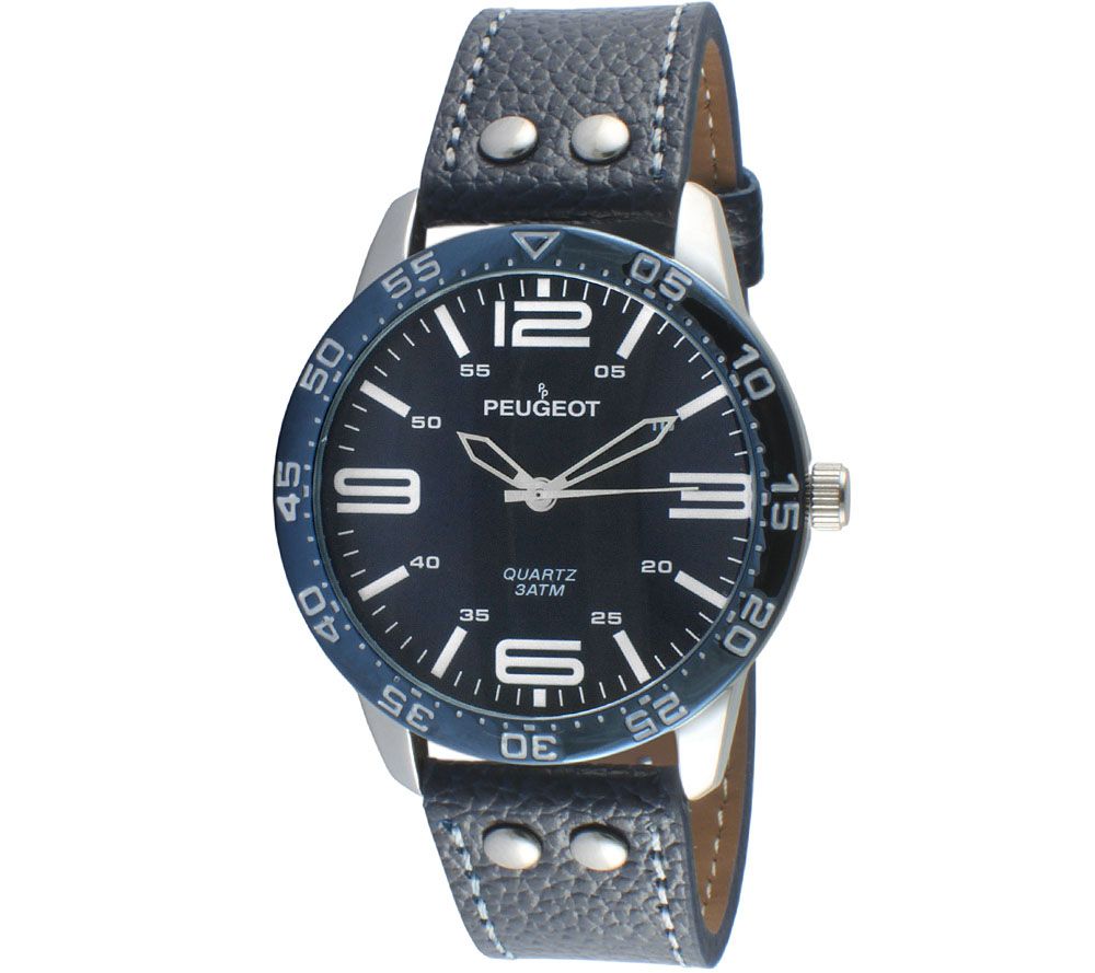 Peugeot Mens Navy Sports Bezel Watch