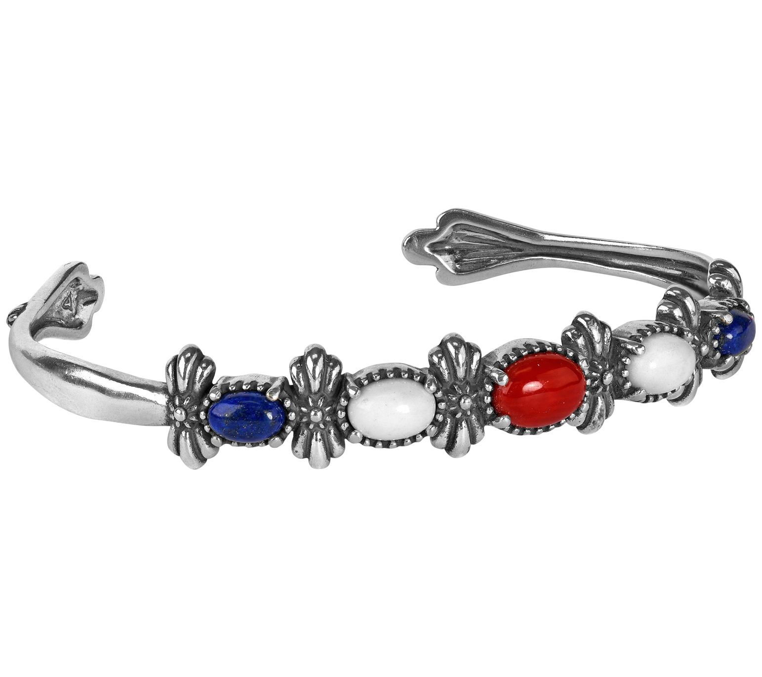 American West Sterling Patriotic Multi-Gemstone Cuff