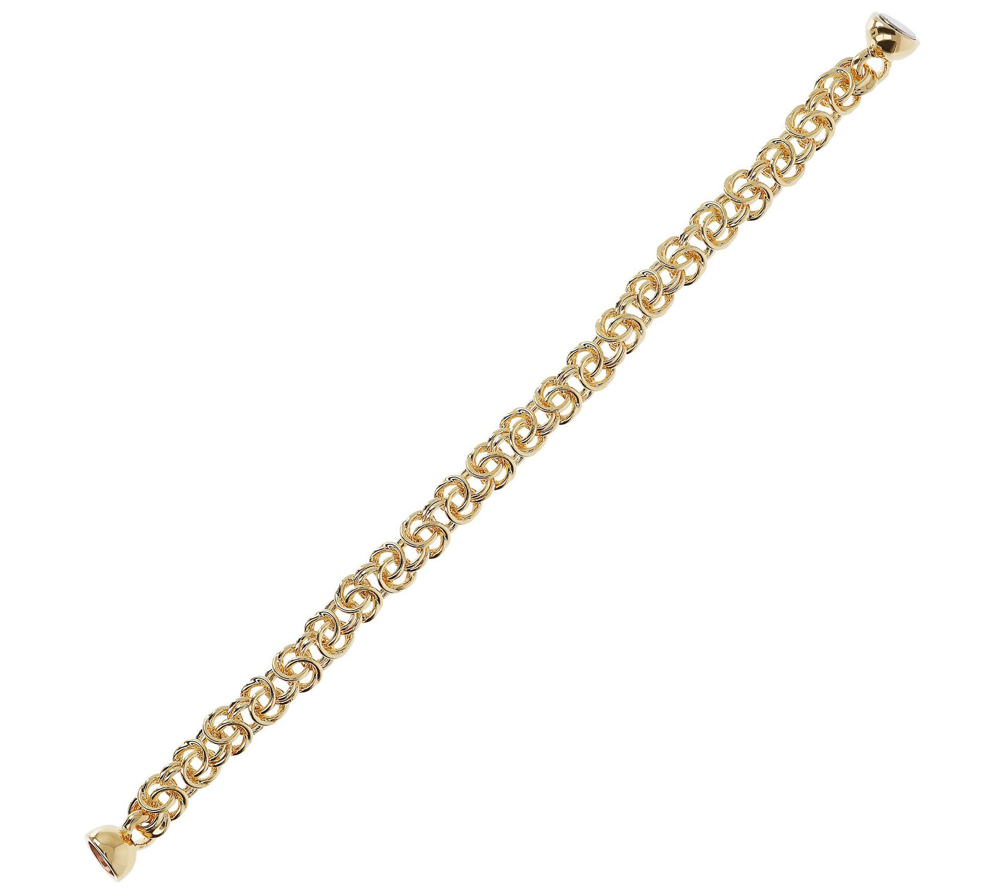 BellaOro 7-1/4" Byzantine Bracelet, 14K Gold O er Resin