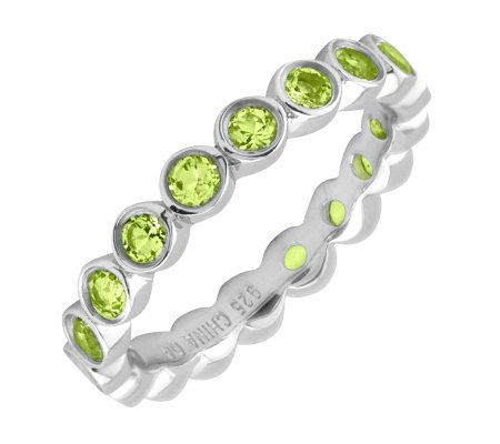 Simply Stacks Sterling Peridot Eternity Style S tackable Ring