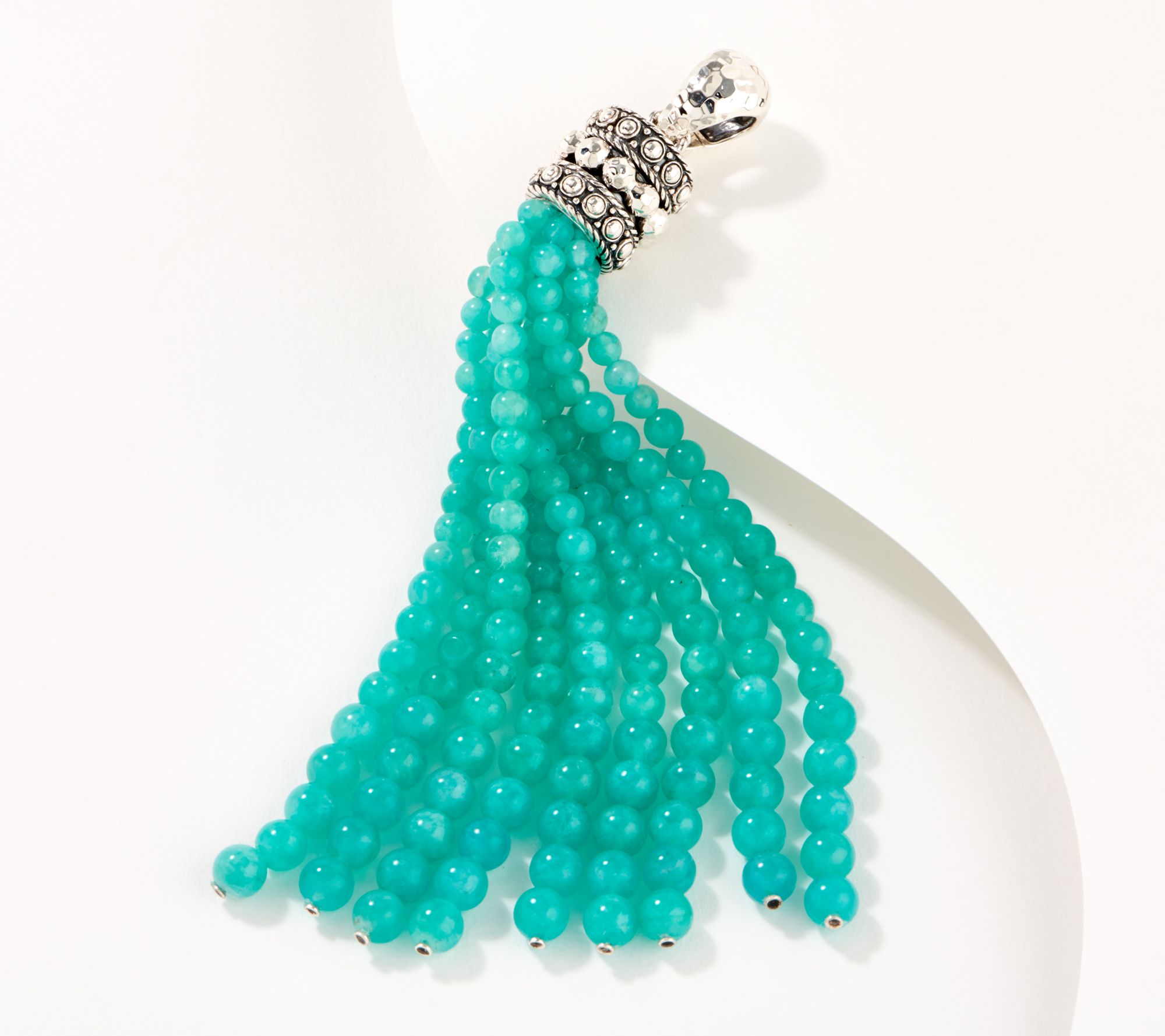 JAI Sterling Silver Kalahari Gemstone Tassel Enhancer