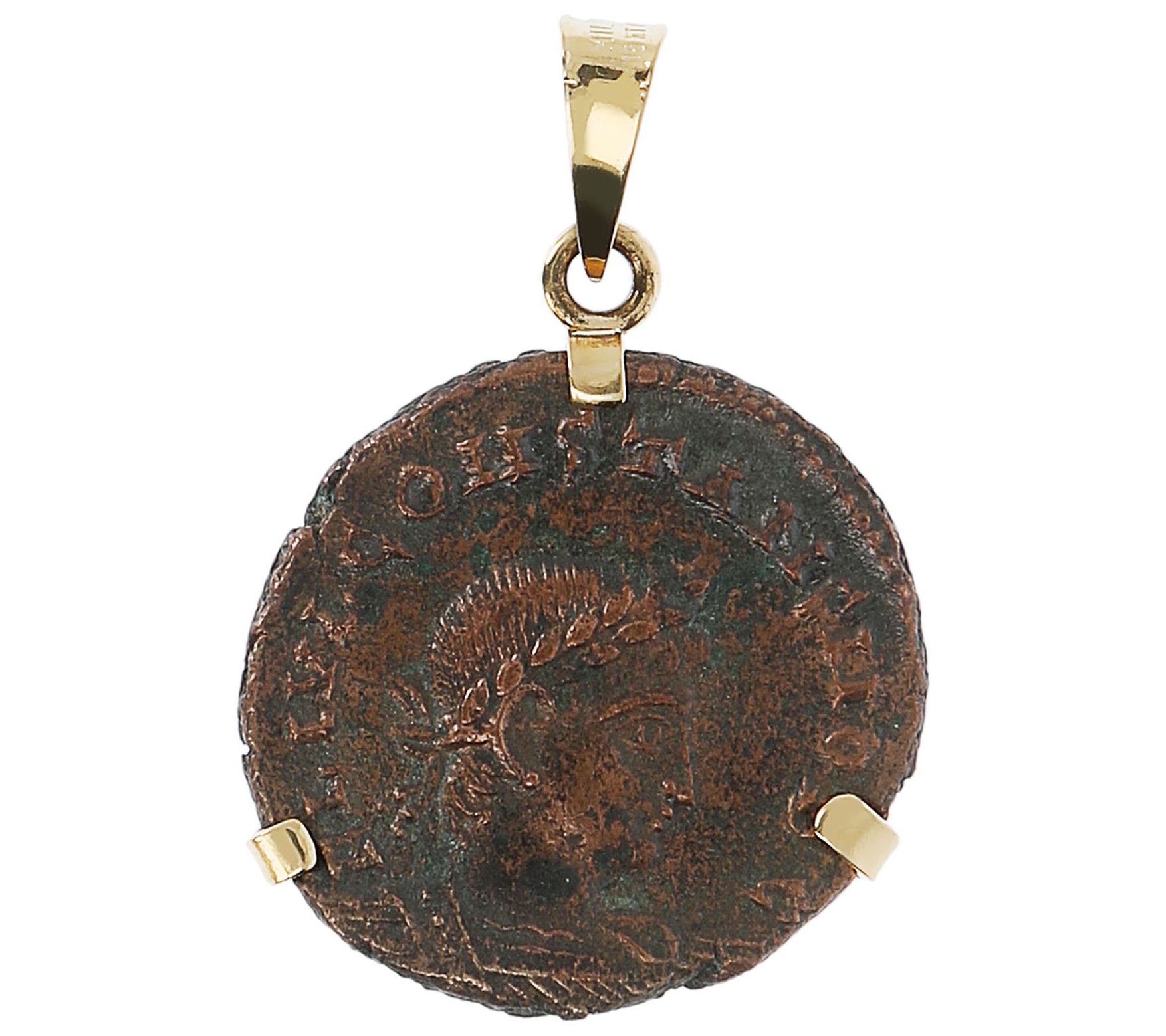 Italian Gold Constantine Ancient Coin Pendant, 18K Gold