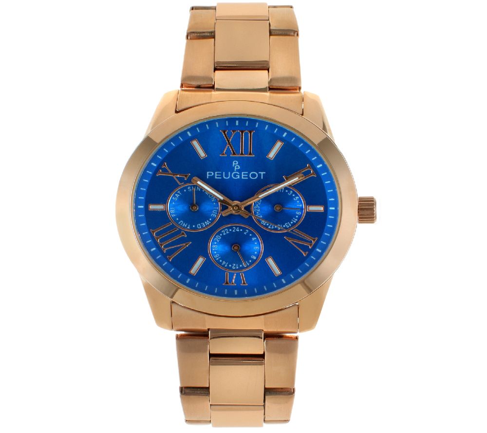 Peugeot Womens Rosetone Multifunction Bracelet Watch