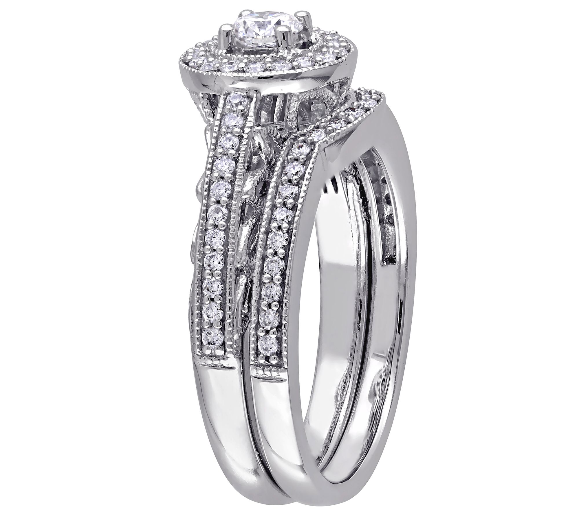 Round Diamond 2-Piece Ring Set, 14K, 5/8 cttw,by Affinity — QVC.com