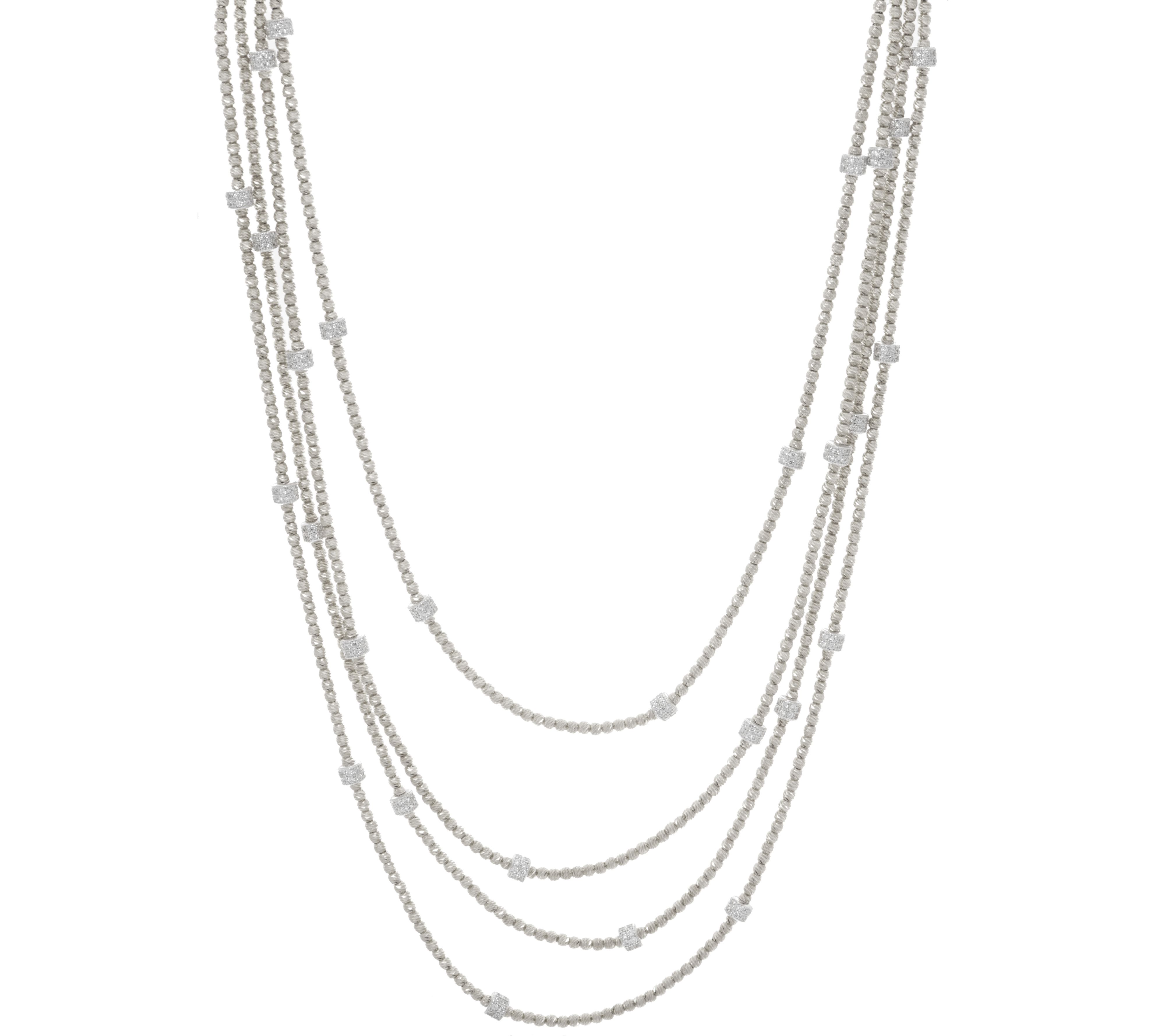 Italian Silver 72 Diamonique Diamond Cut Necklace