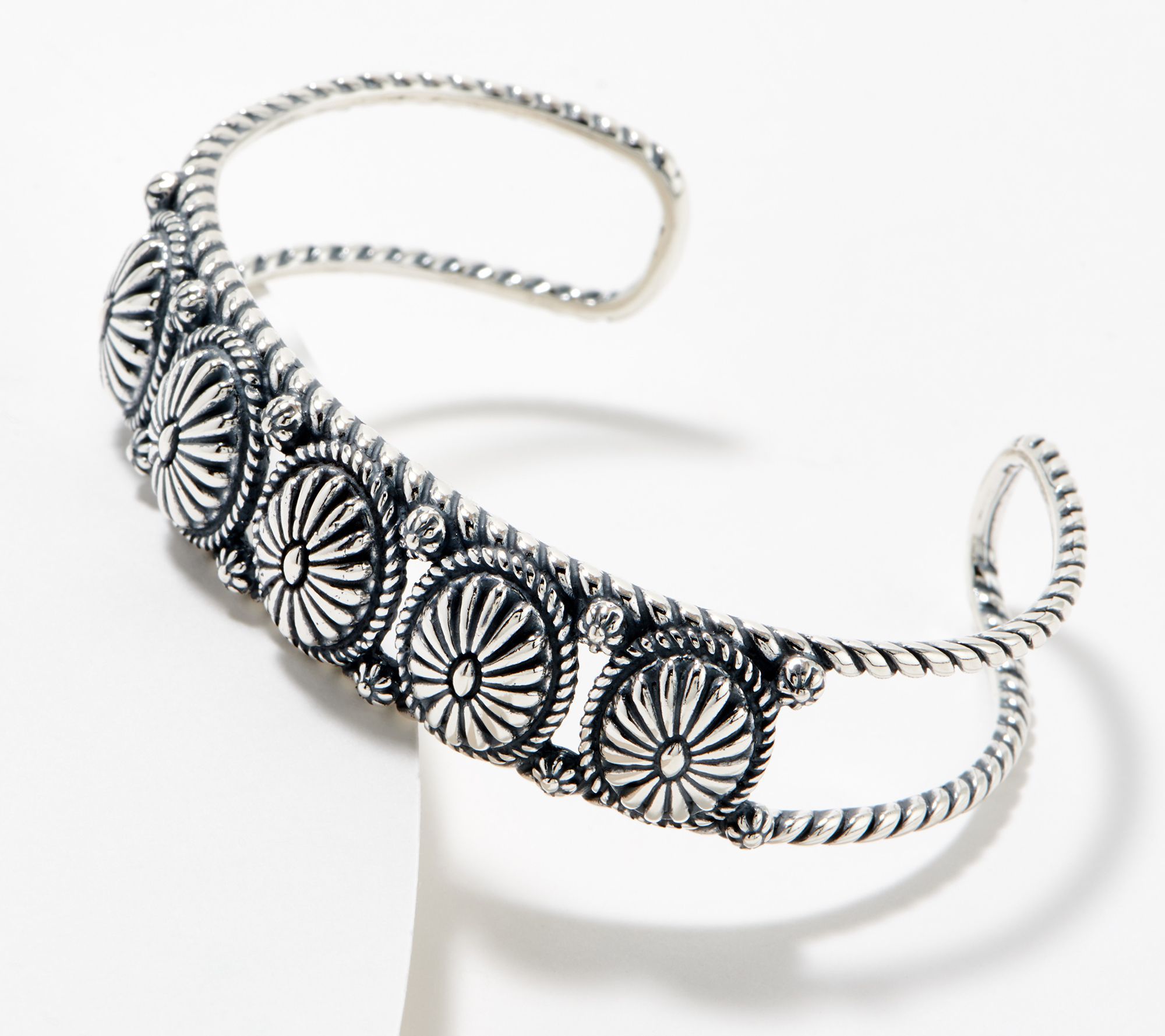 American West Sterling Silver Five Oval Concha Cuff 28.0g