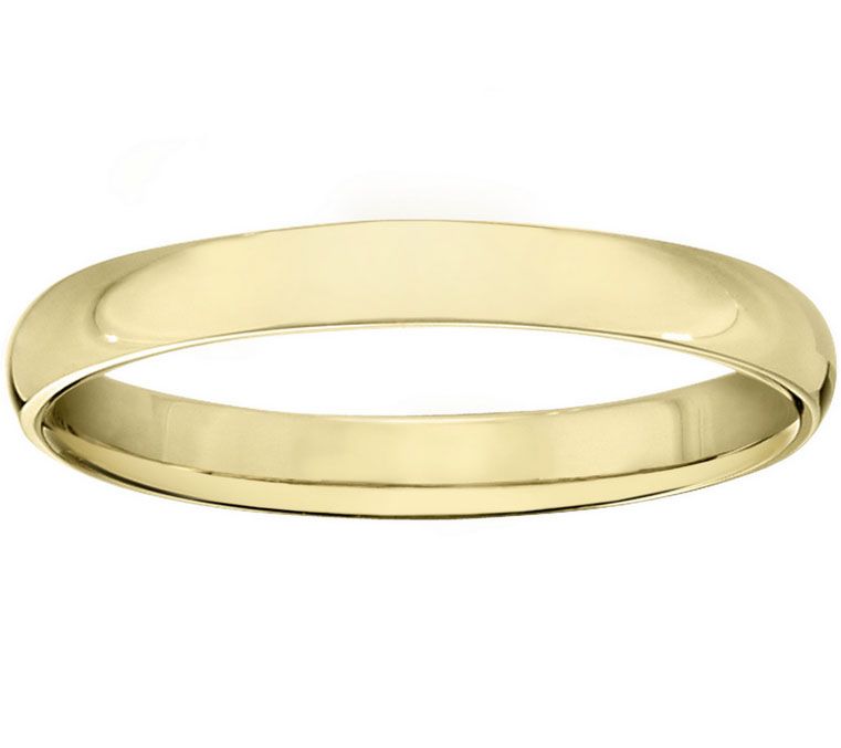 Women's 18K Yellow Gold 3mm Half Round Wedding and