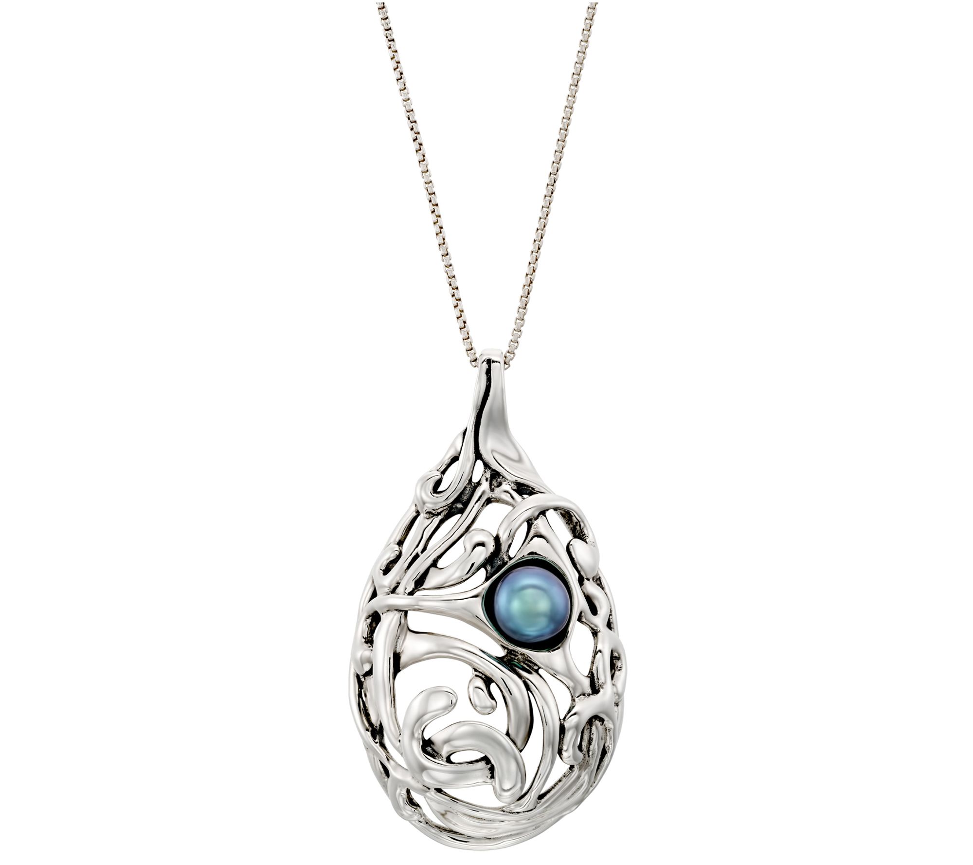 Hagit Sterling Cultured Freshwater Pearl Pendant w/ Chain