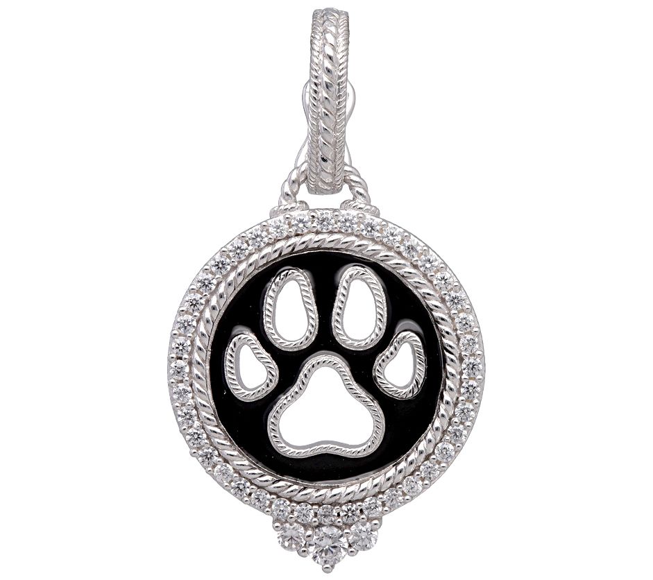 Judith Ripka Sterling Diamonique Dog Print Enha ncer
