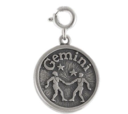 Sterling Zodiac Gemini Charm