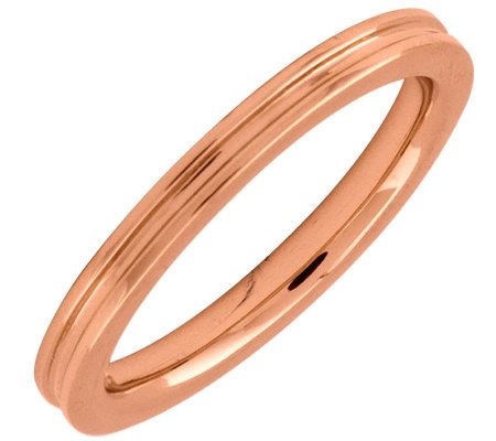 Simply Stacks Sterling 18K Rose Gold-Plated 2.2 5mm Groove Rin