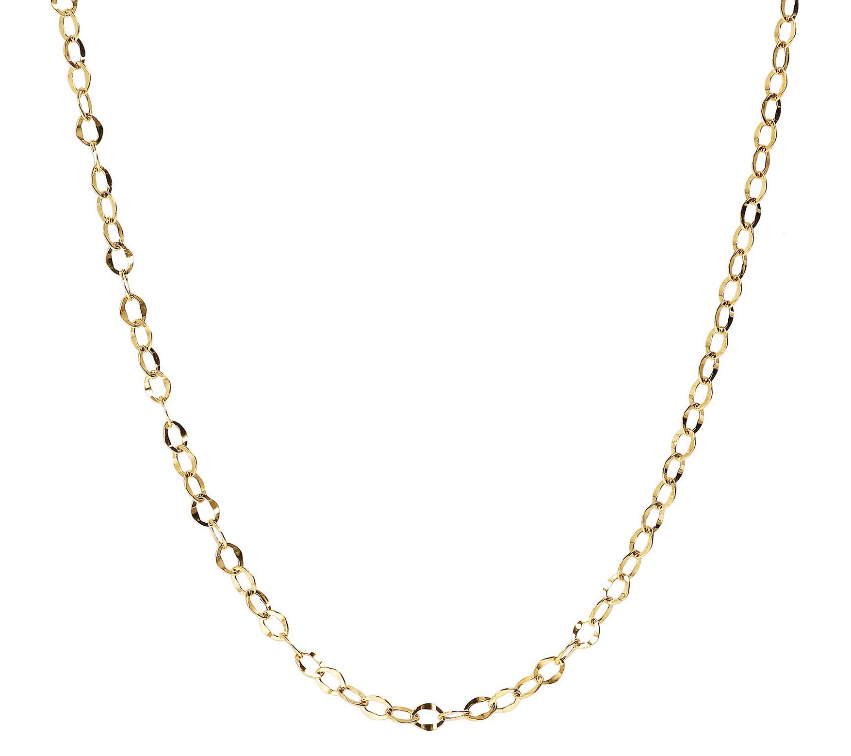 24" Hammered Oval Link Chain, 14K Gold 2.1g Page 1 —