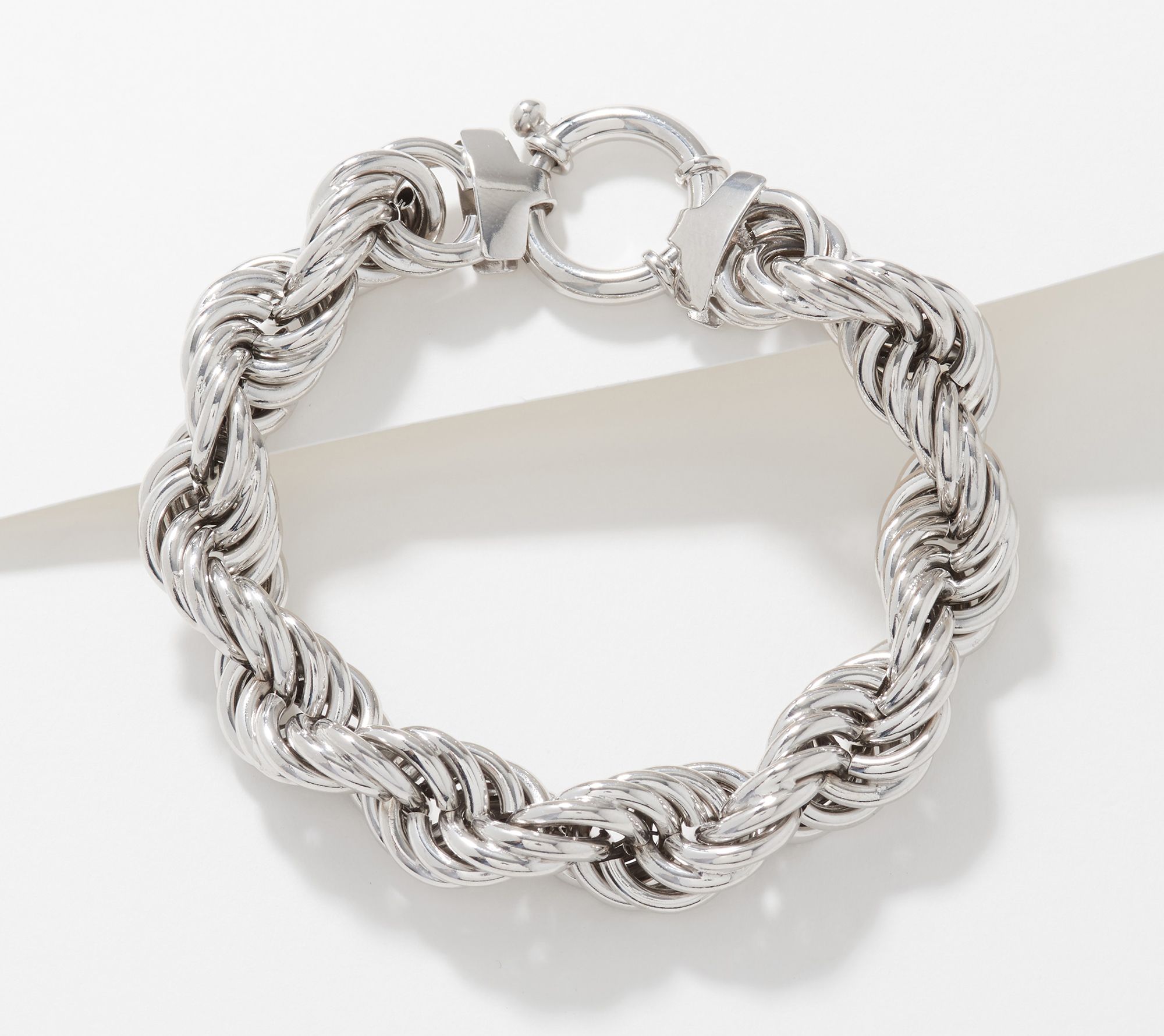 Sterling Silver High Polished Rope Bracelet, By Silver Style