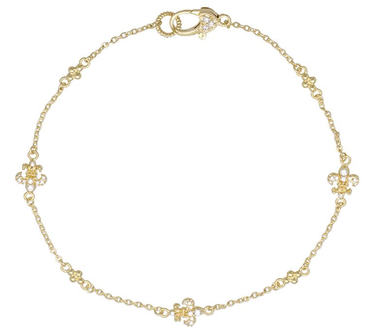 Judith Ripka 14K Gold Clad Sterling Diamonique Anklet