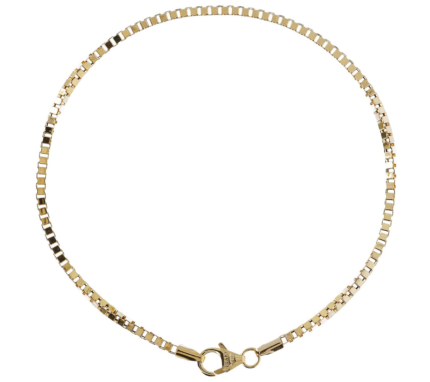 Italian Gold 9 Polished Chain Anklet, 14K 3.0g