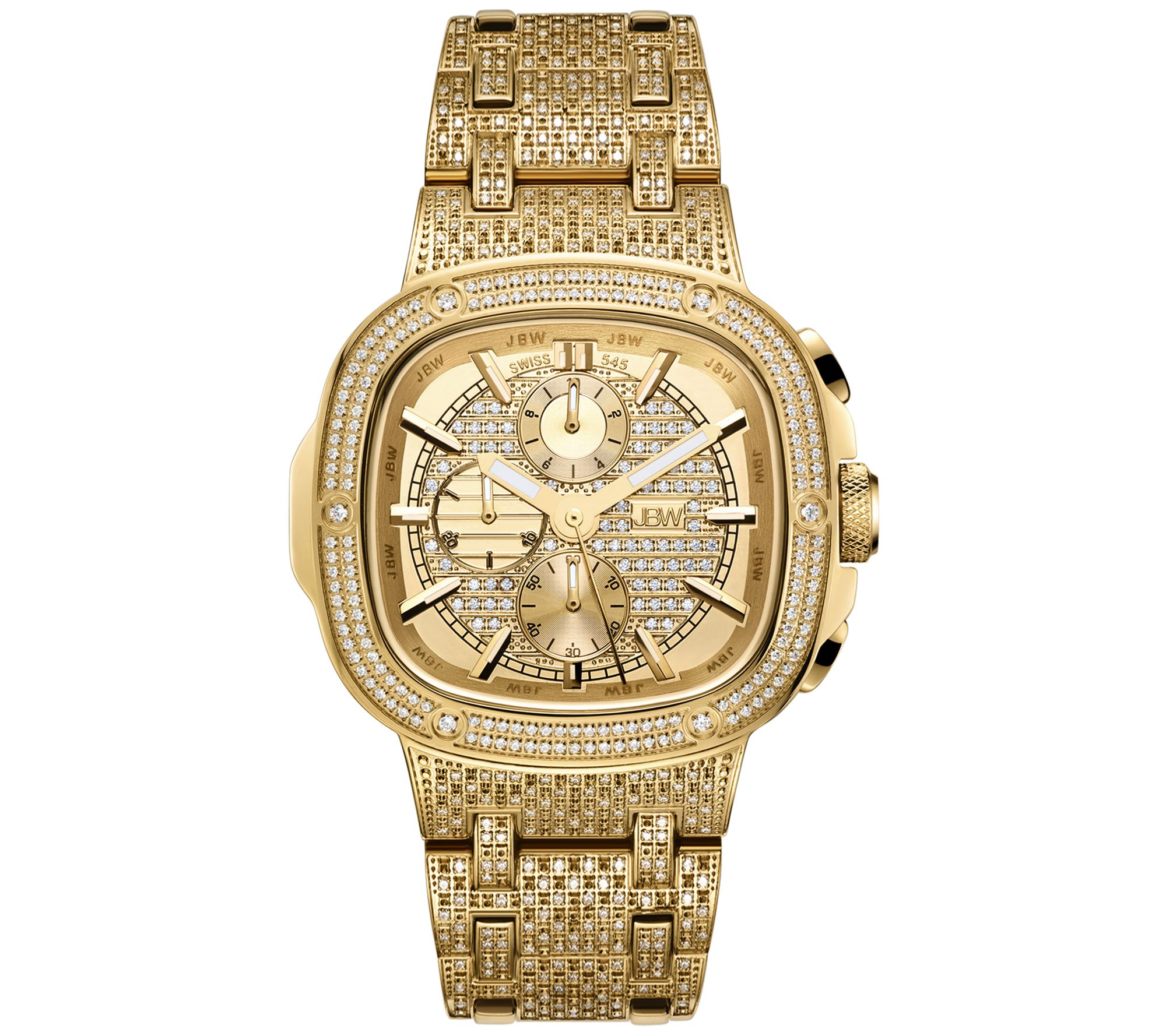 JBW Men's Heist 18K Gold Plated 2.75 cttw Diamo d Watch