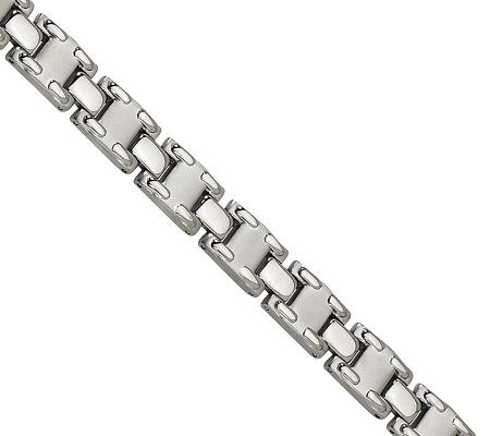 Steel by Design Mens 8-1/2 Brushed & Satin L ink Bracelet