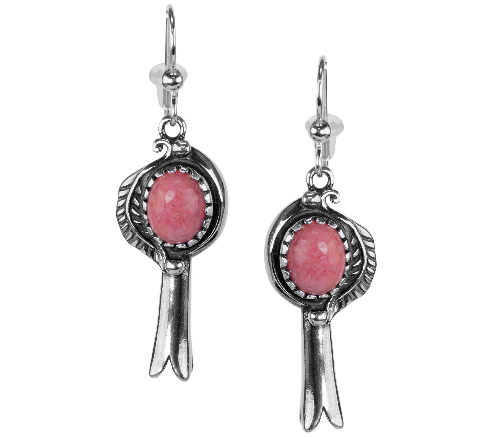 American West Sterling Rhodonite Squash Blo sso m Earrings