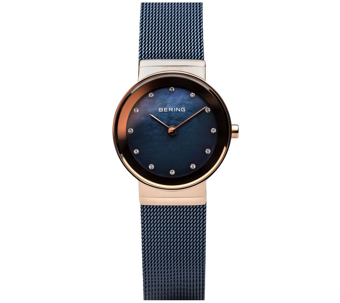 Bering Womens Two-Tone Mesh Bracelet Watch