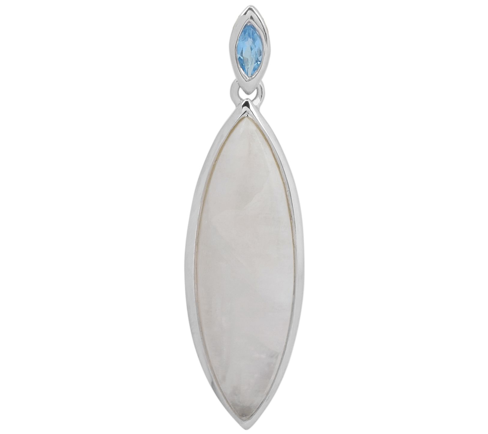 Sterling Silver Moonstone & Swiss Blue Topaz Pe ndant