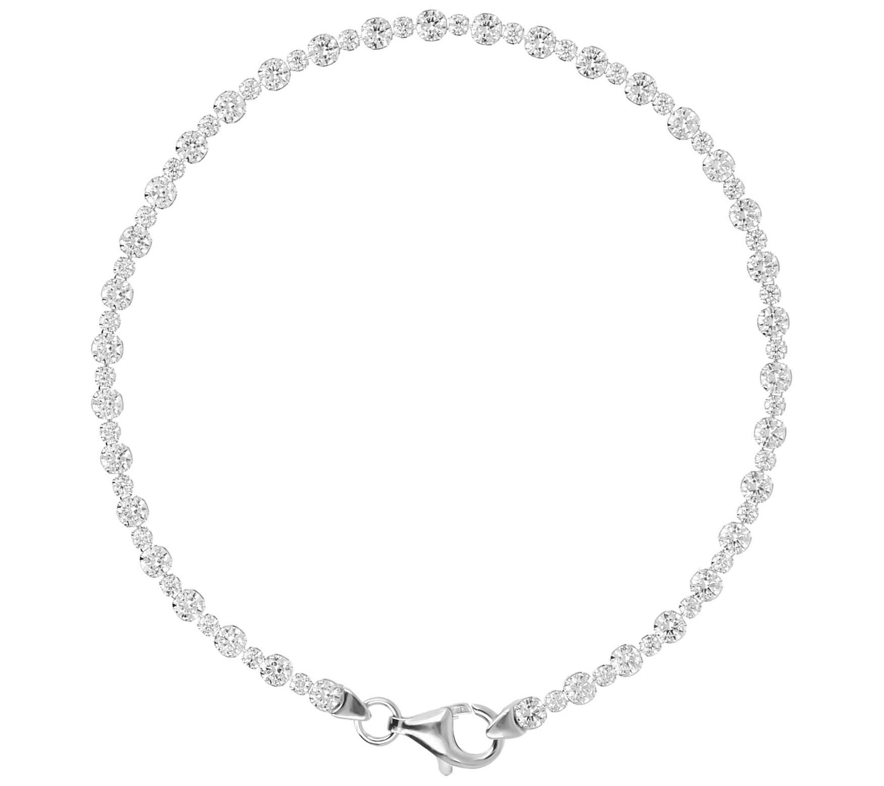 Diamonique Alternating Round Cut Tennis Bracele, Sterling