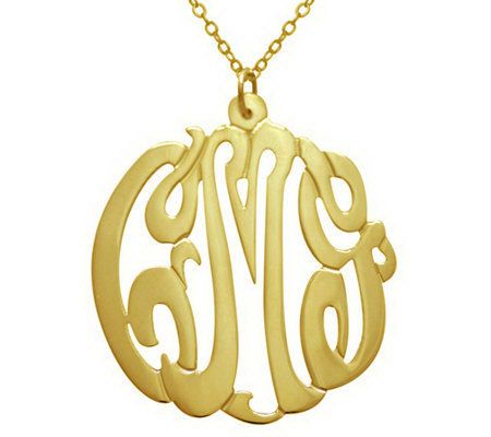 7/8 Personalized Script Pendant w/ Chain, Ster ling/Plated