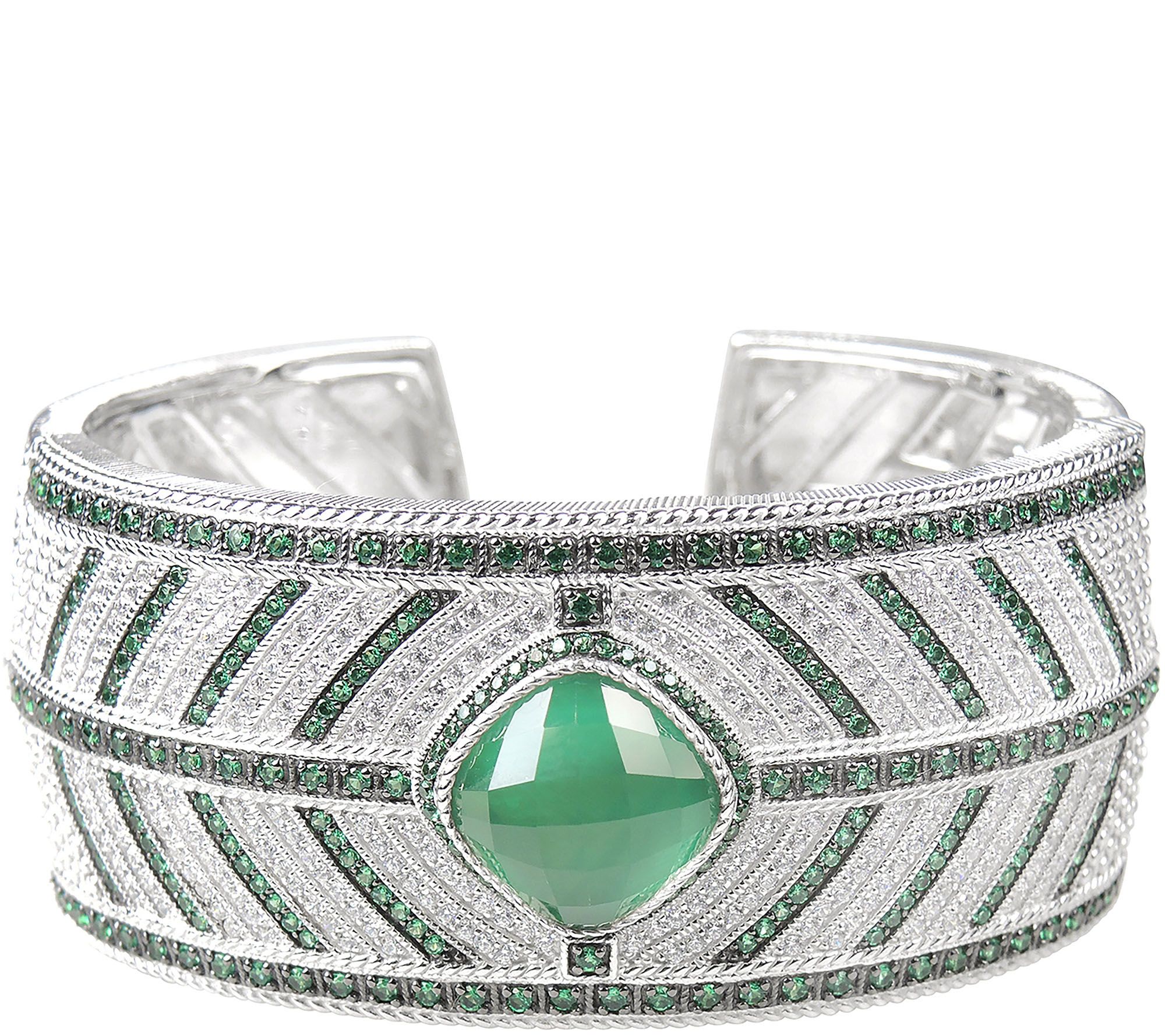 Judith Ripka Sterling Green Mother of Pearl Cuf f