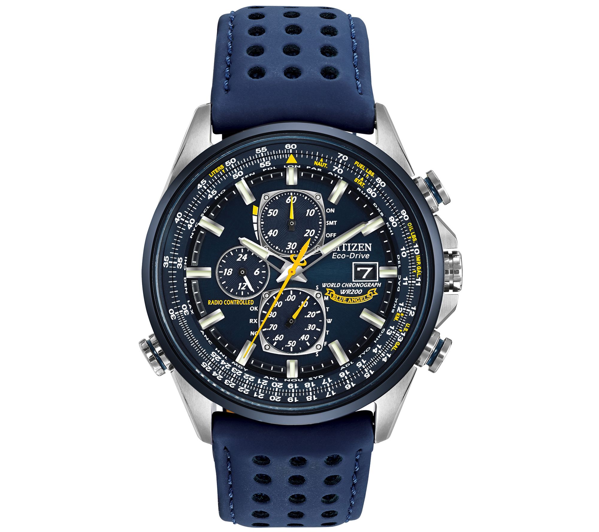Citizen Mens Eco Drive Blue Angels World Chron ograph Watch