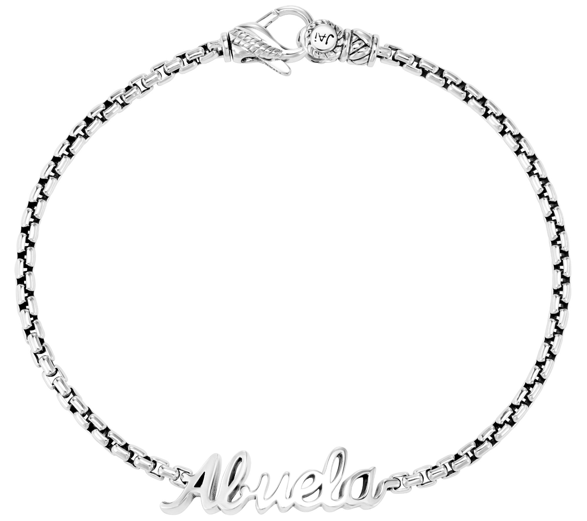 JAI Sterling Silver Abuela 2.7mm Box Chain Bracelet