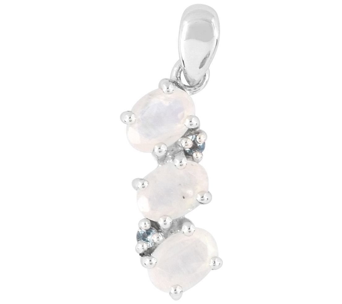 Sterling Silver Moonstone & Blue Topaz Pendant
