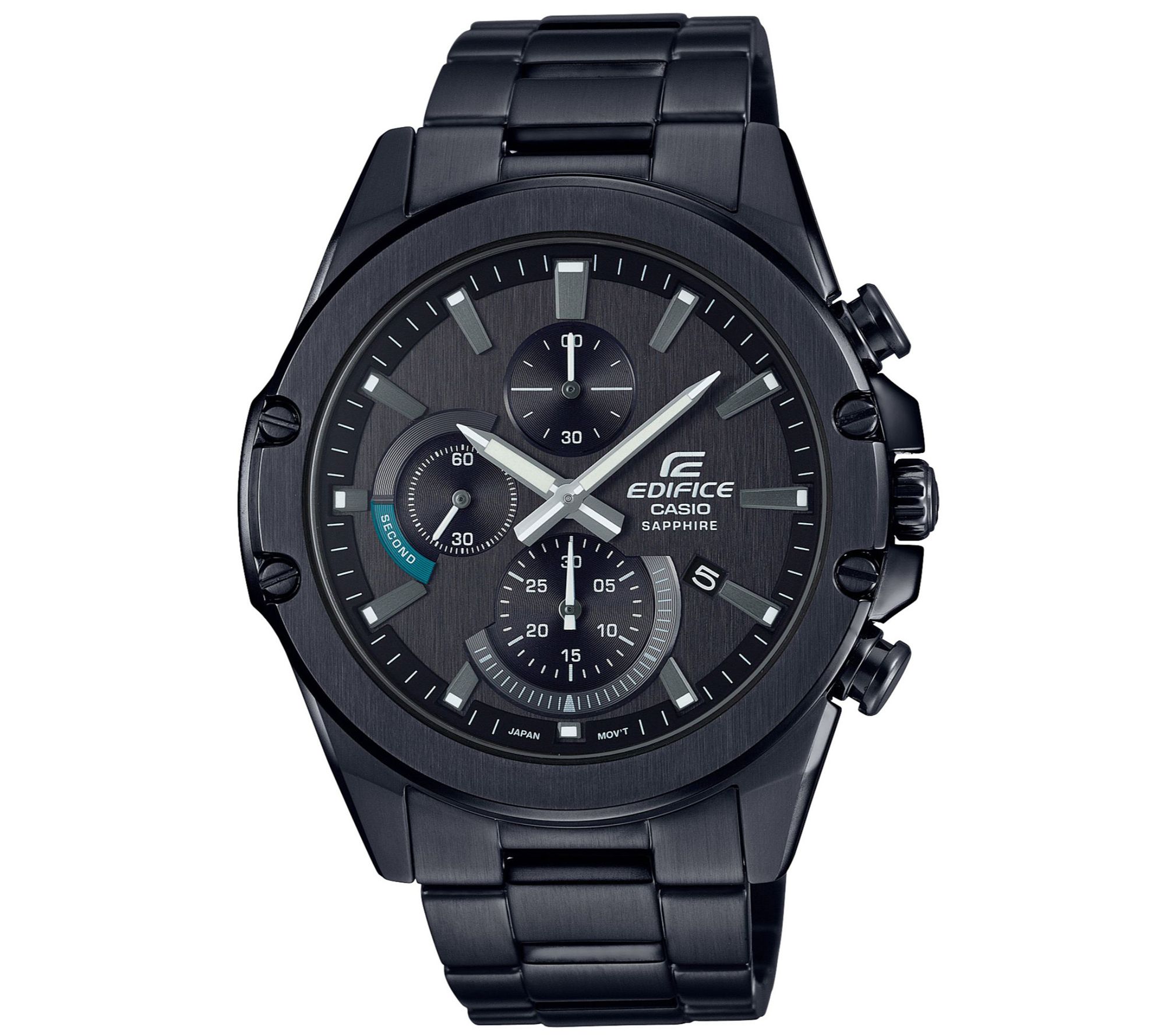 Casio Mens Black IP Plated Slim Edifice Chrono graph Watch