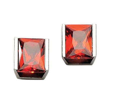Steel by Design Red Cubic Zirconia Stud Earring s