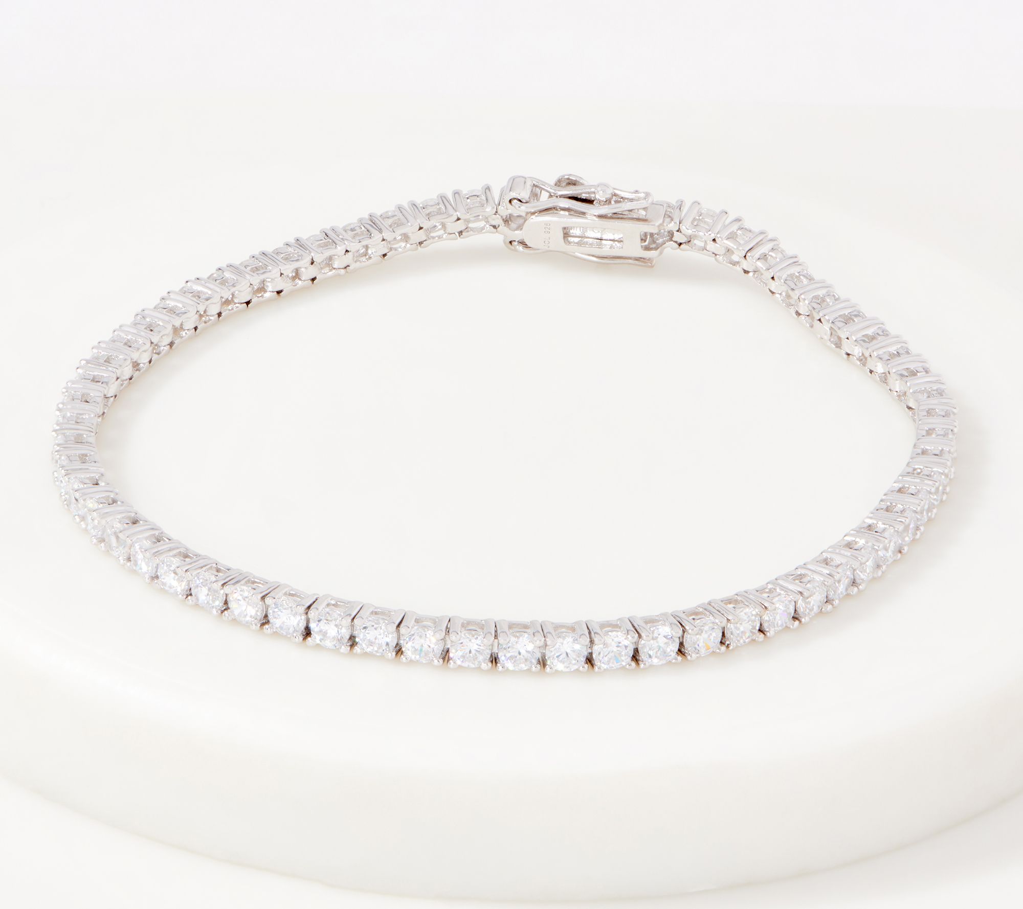 Diamonique 5.20 cttw Tennis Bracelet, Sterling Silver