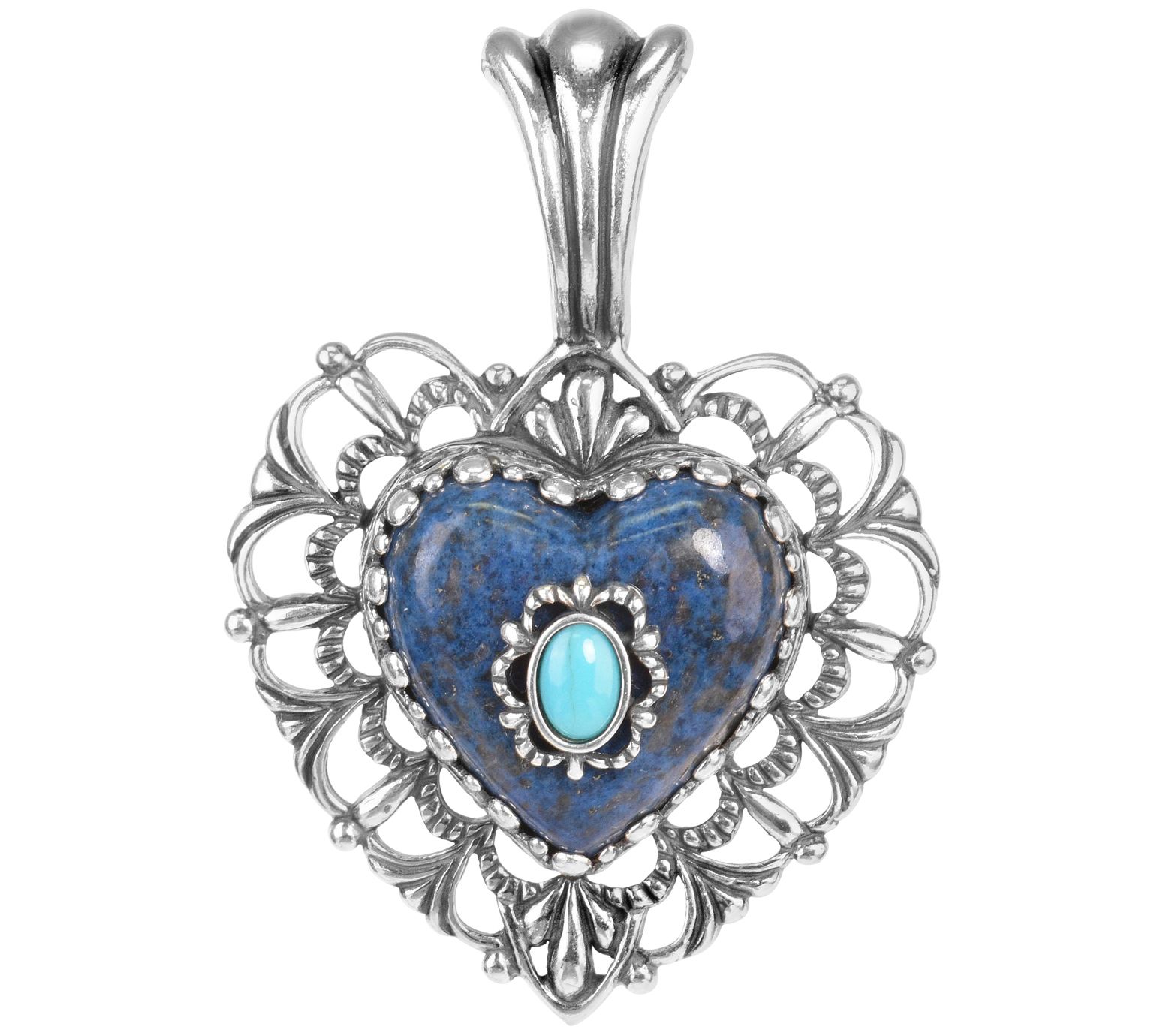 American West Sterling Medium Multi Gemstone He art Enhancer