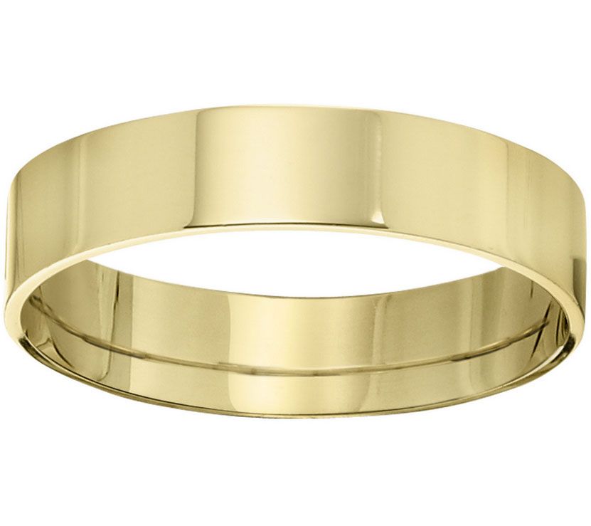 Men's 18K Yellow Gold 5mm Flat Comfort Fit Wedding Band