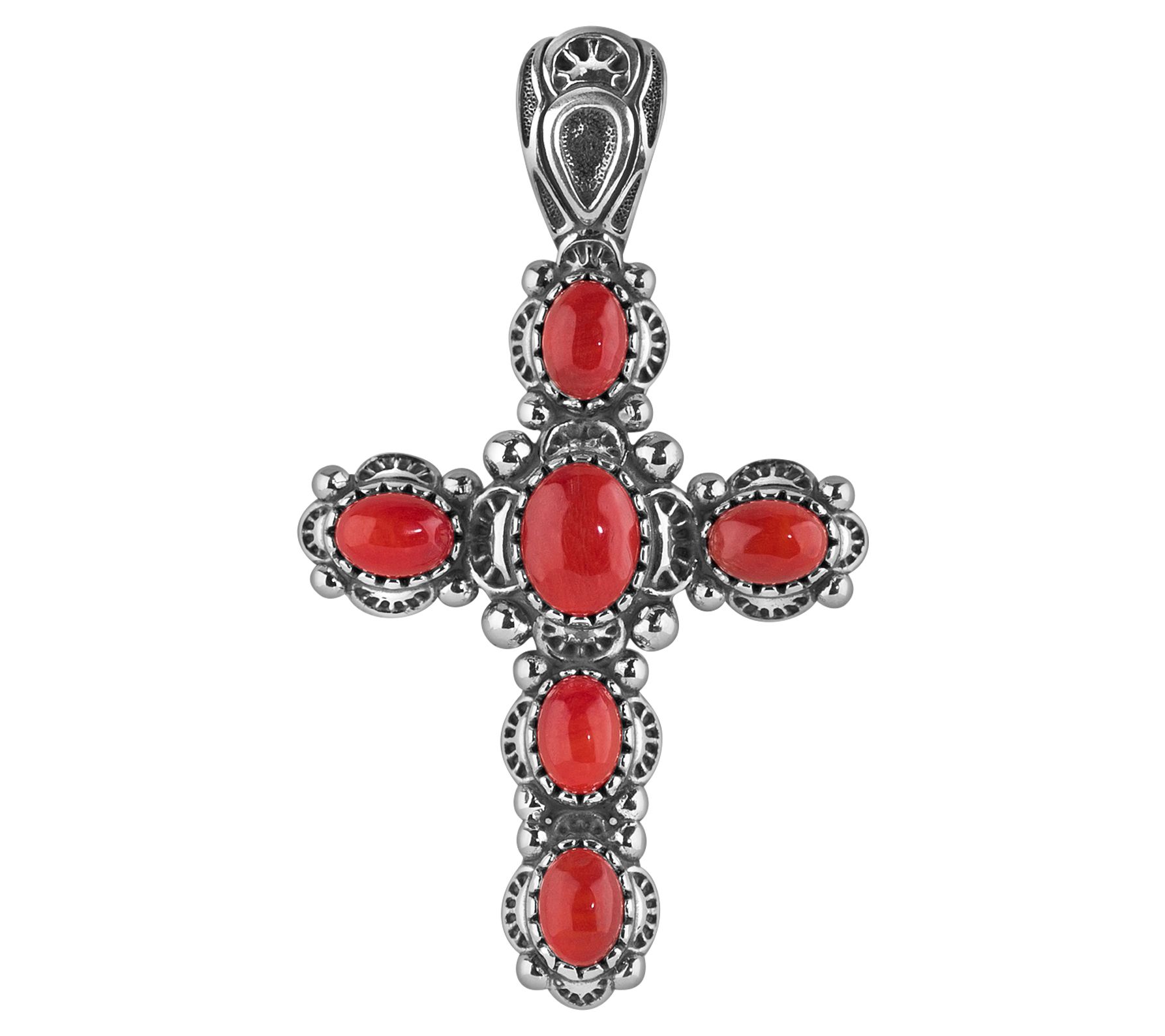 American West Sterling Silver Classics Turquoise Cross Enhance