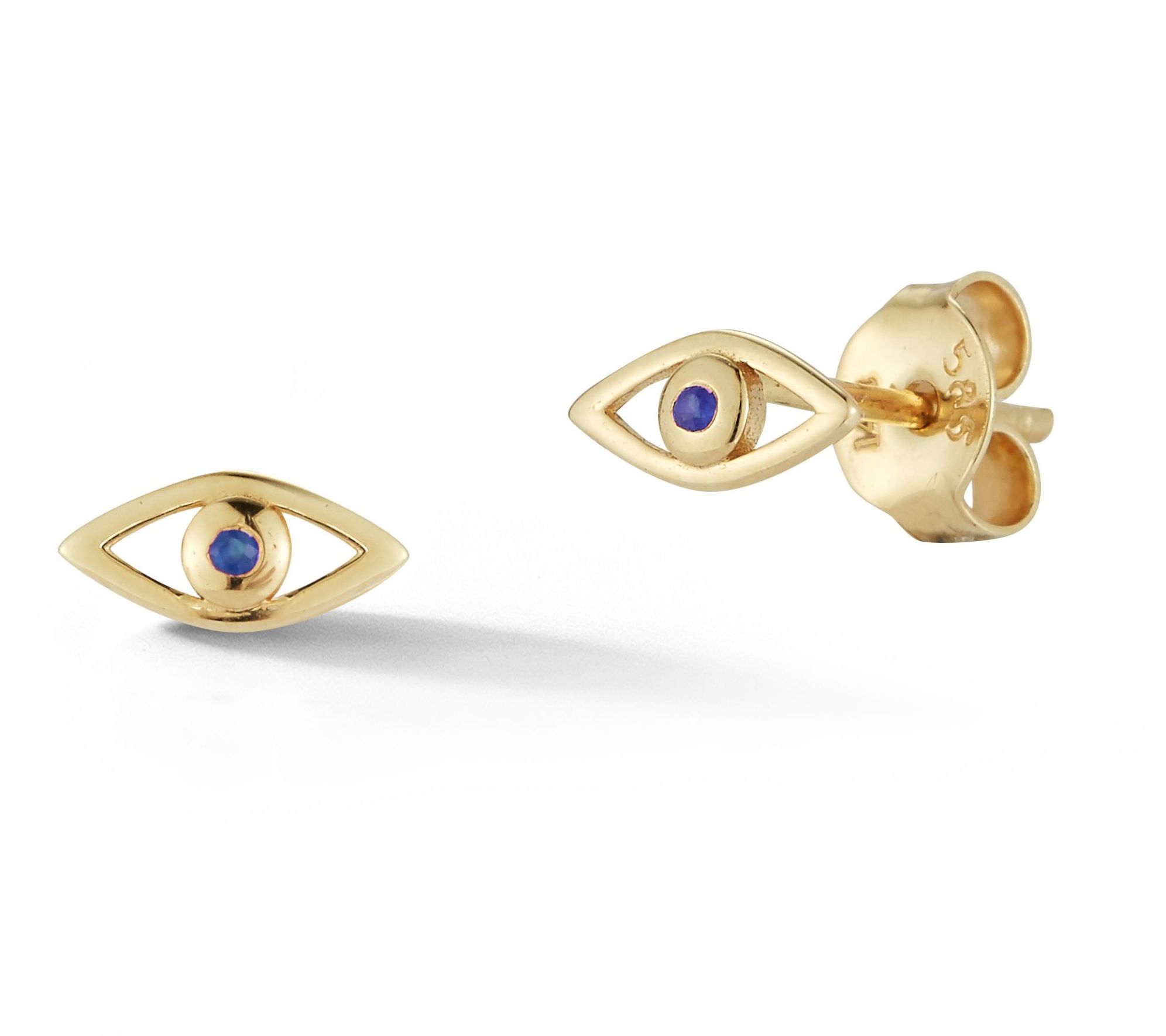 Luminosa Gold Gemstone Evil Eye Stud Earrings, 14K