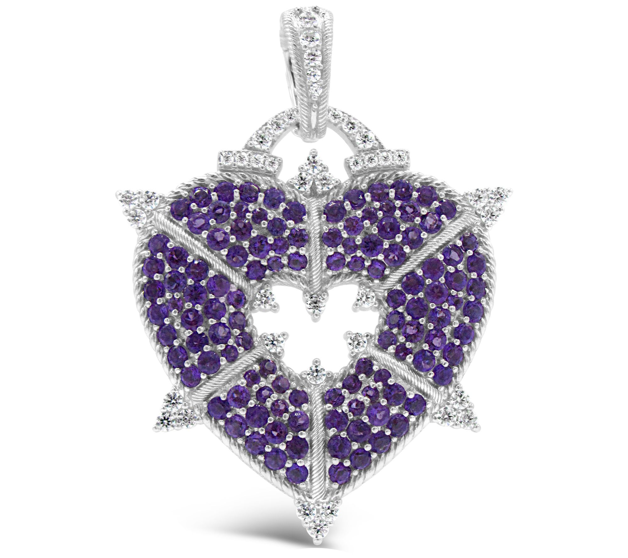 JUDITH Classic Diamonique Amethyst Enhancer, Sterling