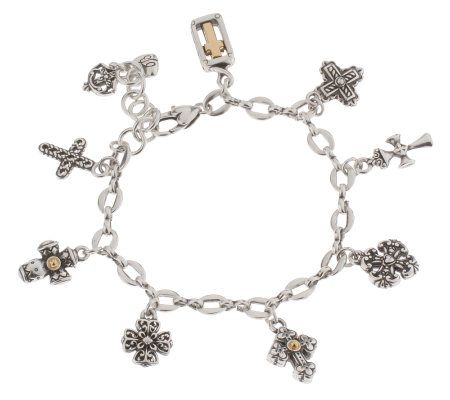 Brighton Eternity Cross Charm Bracelet — QVC.com